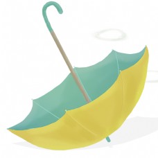 水彩淡色雨伞插画