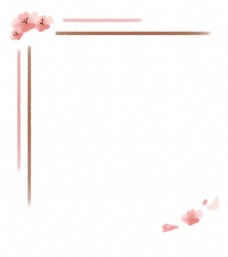 夏日粉色樱花装饰边框