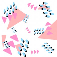 粉色三角形孟菲斯波普底纹