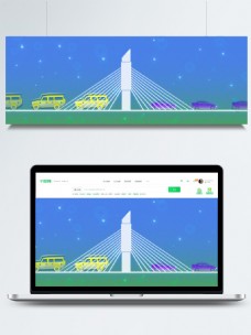贺州灵峰大桥城市标志剪影背景