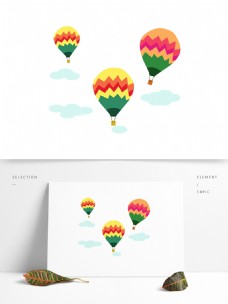 彩色热气球卡通旅行元素