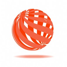 红色圆形旋转球体漂浮素材