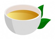 一杯绿茶茶水插画