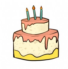 生日蛋糕卡通插画