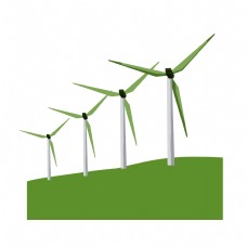 旋转的风车环保插画