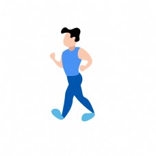 扁平风格人物跑步健身