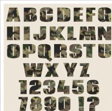 字体迷彩数字字母