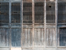 墙纸复古古代古风木质门
