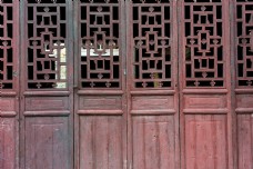 墙纸古代复古中国风木质门