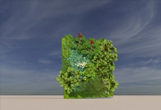 草图大师模型植物墙模型