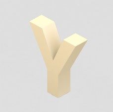 科技婚礼素材立体3D英文字母Y