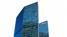 高大的蓝色世贸大厦png素材
