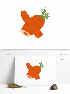 胡萝卜果蔬插画元素