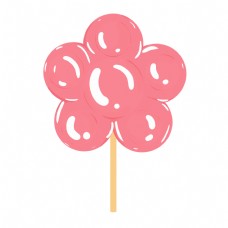 花形棒棒糖的插画