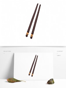 手绘餐具筷子透明素材