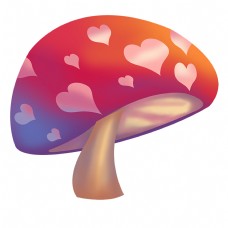 爱心彩色大蘑菇图案