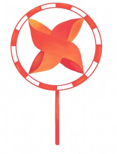 橘色的风车装饰插画