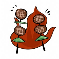 烤串烤肉卡通插画
