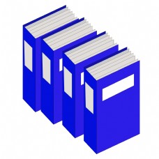 蓝色的书籍装饰插画