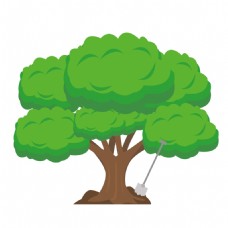 绿树绿色大树卡通透明素材