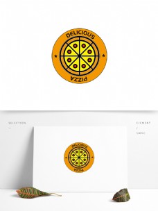 披萨食品西餐图标徽章标签logo设计