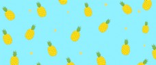小清新黄色菠萝六月水果海报背景