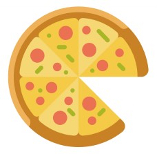 黄色切开的披萨插图