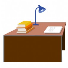 办公用品桌子插画
