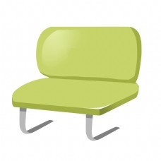绿色的公用椅子插画