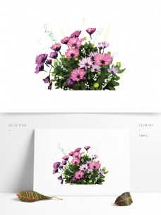 手绘水彩花卉png透明素材