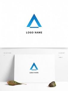 蓝色三角形商务企业互联网科技创意logo