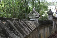 古风青砖竹林围墙拍摄