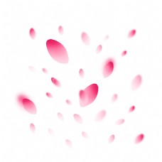 手绘粉红色漂浮花瓣素材装饰元素
