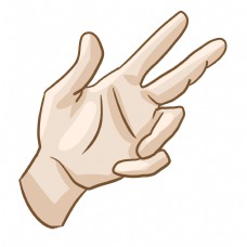 数字4的手势插画