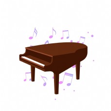棕色的音乐钢琴插画
