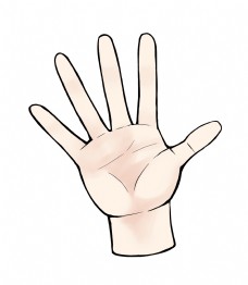 比划的手势数字五的手势插画