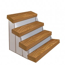 木纹的建筑楼梯插画